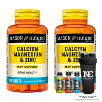 COMBO VITAMINAS MASON NATURAL - 2 CALCIO, MAGNESIO Y ZINC (100 TAB) + SHAKER