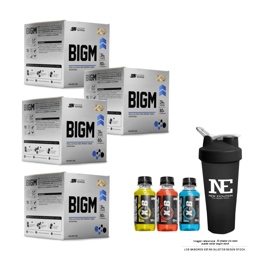 COMBO UNIVERSE NUTRITION - 4 BIGM CAJA 10 UNID. COOKIE + SHAKER