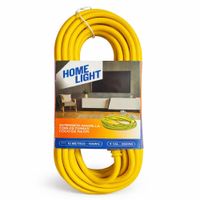 Extensión Eléctrica 10 Metros 3 Tomas Cable Vulcanizado Amarillo HOME LIGHT