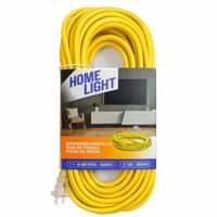Extensión Eléctrica 15 Metros 3 Tomas Cable Vulcanizado Amarillo HOME LIGHT
