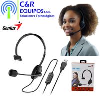 AUDIFONO HS100U MONO USB BLACK GENIUS