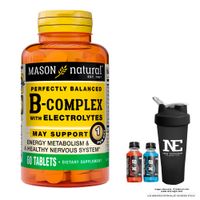 VITAMINAS MASON NATURAL - COMPLEJO B CON ELECTROLITOS (60 TAB) + SHAKER