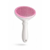 Peine Removedor de Pelo para Mascotas con Expulsor Ovalado Color Rosado