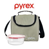 Lonchera Pyrex Térmica Clasico Gris con Taper Refractario Red 600 ml