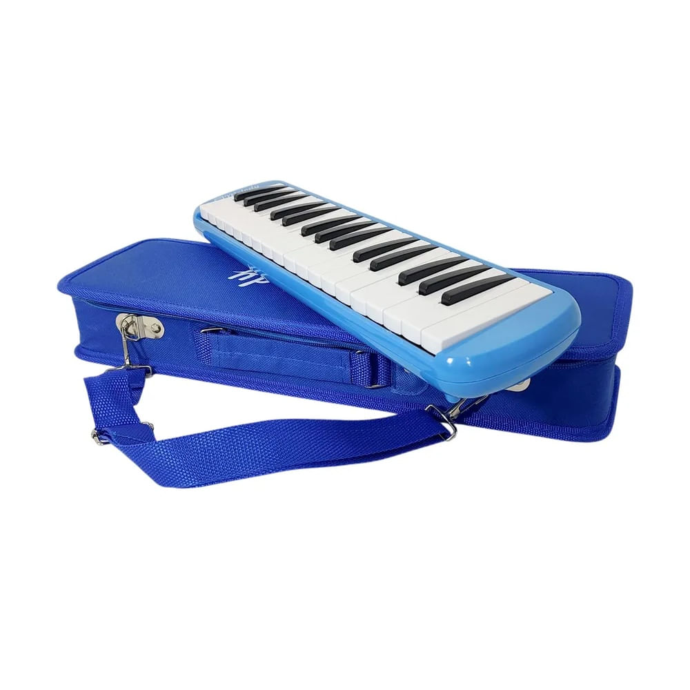 Melody - Melodica de 32 Notas Teclas con Estuche Rígido de Tela - azul. Azul