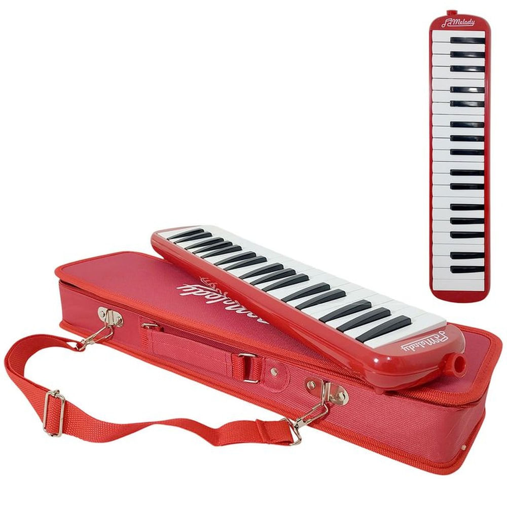 Melodica Melody De 37 Notas Teclas Con Estuche Rigido de Tela - Rojo Rojo