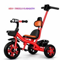 TRICICLO GUIADOR FLASH LIGTH PARA NIÑOS - ROJO