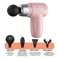 Masajeador Muscular Profesional Portátil Inalámbrico Recargable 4 Cabezales Terapia Profunda