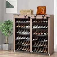 Zapatera Mueble Organizador Zapatos 36 Pares Compartimientos Color Negro-Plomo-Vino