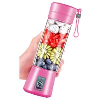 Licuadora Portatil Recargable Con Usb Rosado