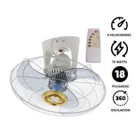 Ventilador techo Diore MWF 1881 de 18 Pul. Control Remoto Timer