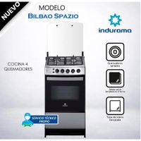 COCINA A GAS 4 HORNILLAS INDURAMA BILBAO SPAZIO Plus Croma