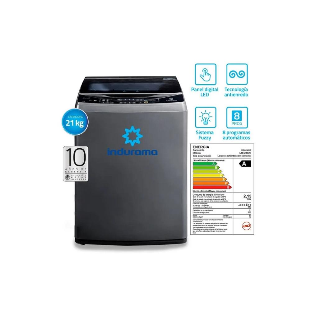 Lavadora INDURAMA Carga Superior 21Kg LRI-21CRI Cromo