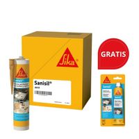 12 Siliconas Antihongos para Baños Sika Sanisil Beige 280ml - Blister70gr