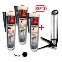 Pack por 3 Siliconas Antihongos Sikasil IA Negro 280ml GRATIS Pistola