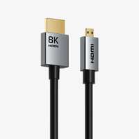 CABLETIME Cable Micro HDMI Macho a HDMI Macho 8K60Hz 0.5mtrs 48Gbps Bidireccional - CH16E