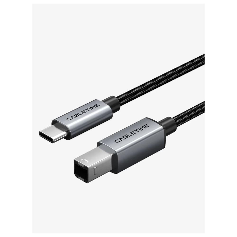 CABLETIME Cable USB-C a USB-B 2.0 2mtrs 480Mbps para Impresoras Audio - CA16L