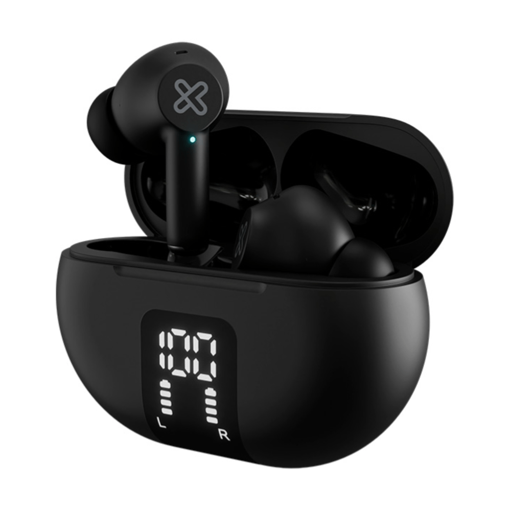Audífonos Bluetooth Inalámbricos Klip Xtreme KTE-755BK con Estuche Cargador LED y Manos Libres