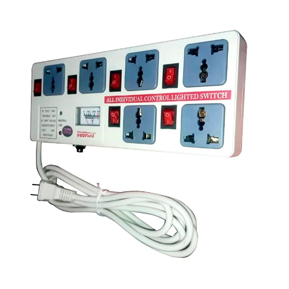 Tomacorriente x 2 und Eléctrico Con Pantalla De Voltaje E Interruptor Individual