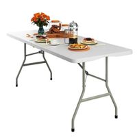 Mesa Plegable Rectangular Blanco 1.80M