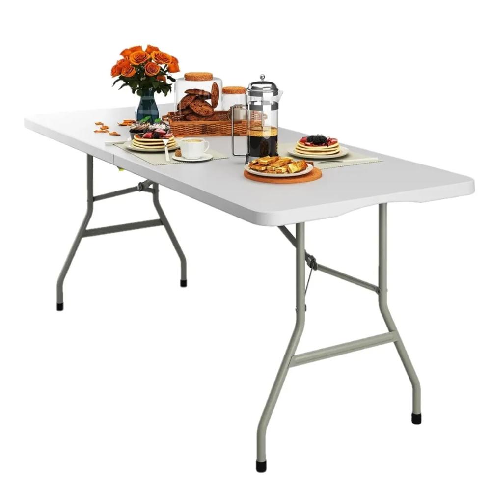 Mesa Plegable Rectangular Blanco 1.80M
