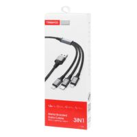 Cable 3 En 1 Carga Rápida 65w Trenzado Metálico