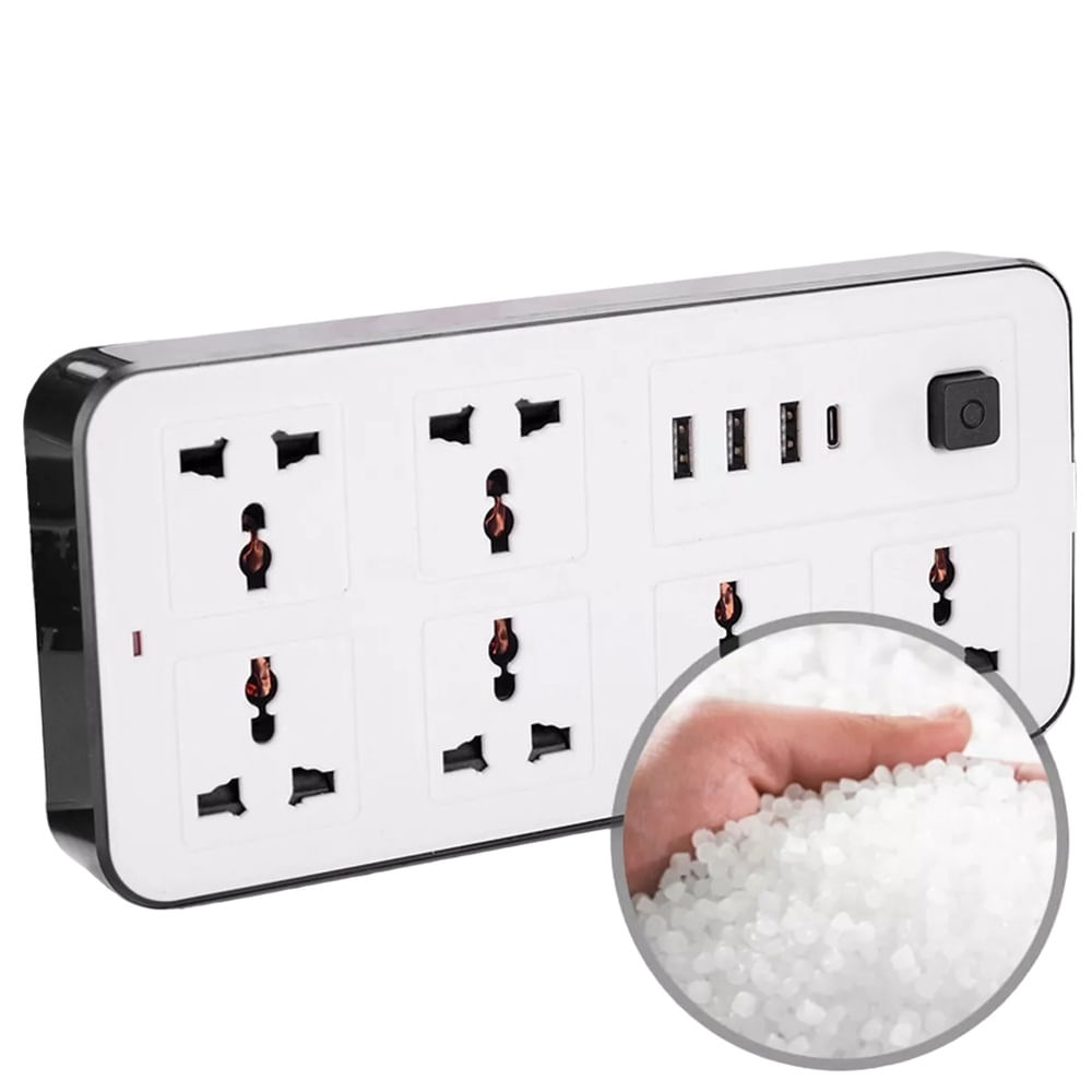 Tomacorriente Universal Con Puerto Usb Tipo C  BLANCO