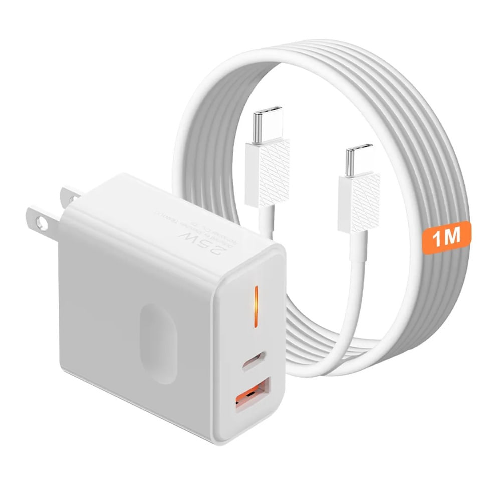 Cargador 25w 2 Puertos Usb-A MAS Usb-C