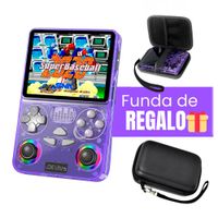 Consola de Videojuegos Portátil Retro J36 Ultra HD Morado Funda Gratis