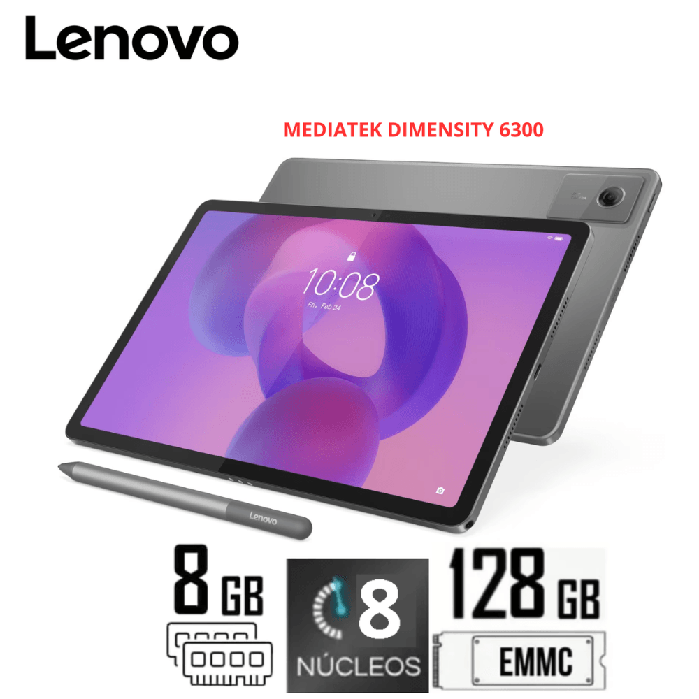 TABLET LENOVO IDEA TAB MEDIATEK DIMENSITY 6300 128GB  8GB DDR4 RAM 11 2.5K  Incluye Pen  ZAFR0928US