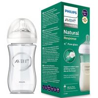 Biberon Natural de Vidrio Philips Avent 3.0 de 240 ml  8 Oz con Tetina 1m
