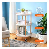 Carro 3 Niveles Circular con Asa Blanco para Almacenaje y Decoracion Y+Papel Regalo