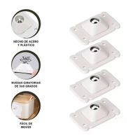 Conjunto Ruedas Mini Portatiles Giratorias Blanco 4 Unidades Soporte Fuerte Y+Ligas Regalo