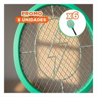 Pack6 Dispositivo Mosquitera Verde con Mango Negro para Hogar y Control Diario Y+Papel Regalo