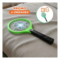 Pack4 Paleta Mosquitera Verde con Mango Negro y Eliminacion de Mosquitos Y+Papel Regalo