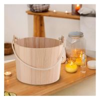 Recipiente de Madera con Agarradera de Cuerda 20x18cm para Centro de Mesa Y+Papel Regalo
