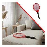 Raqueta Electrica Rojo Mango Negro Eliminacion de Mosquitos Voladores Y+Ligas Regalo