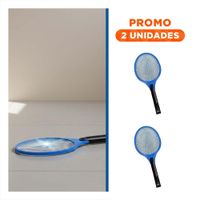 Pack2 Matamoscas Electrico Azul con Mango Negro para Cocina y Control de Insectos