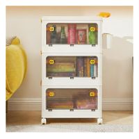 Cajonera con Cajones Cerrado 3 Niveles Beige Asa Naranja para Dormitorio Y+Regalo Sticker