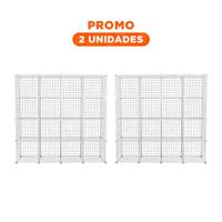 Pack2 Organizador de Rejillas para Orden Interior con Estructura Blanco 16pzs