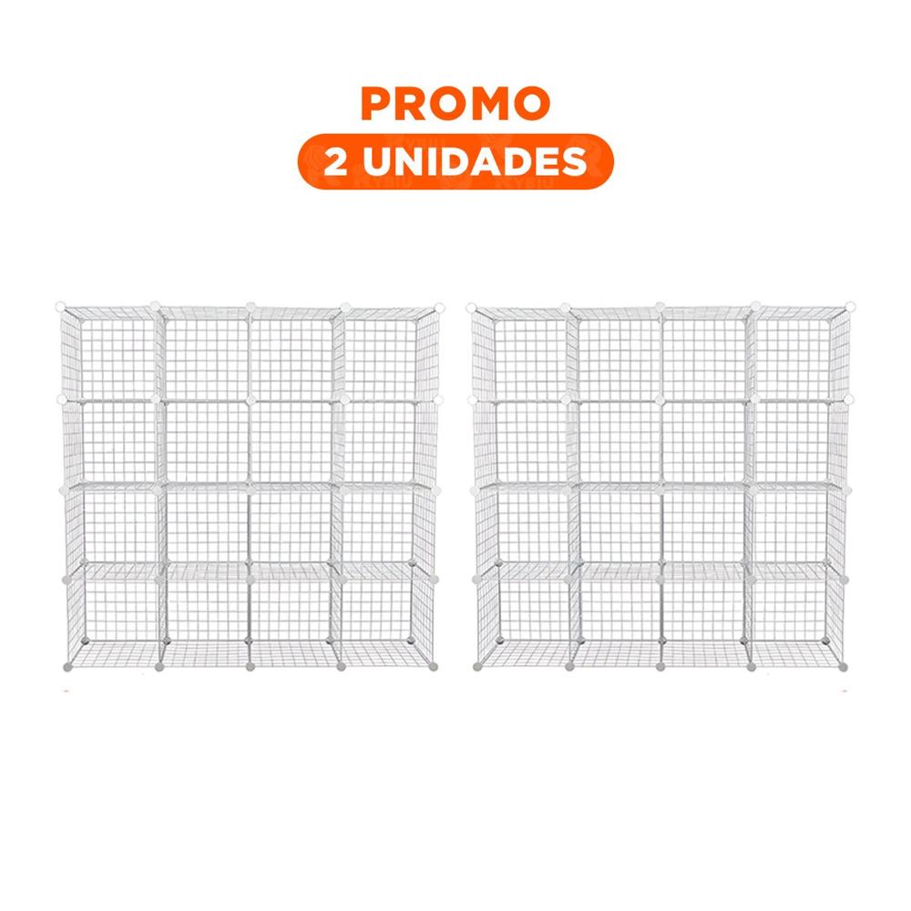 Pack2 Organizador de Rejillas para Orden Interior con Estructura Blanco 16pzs