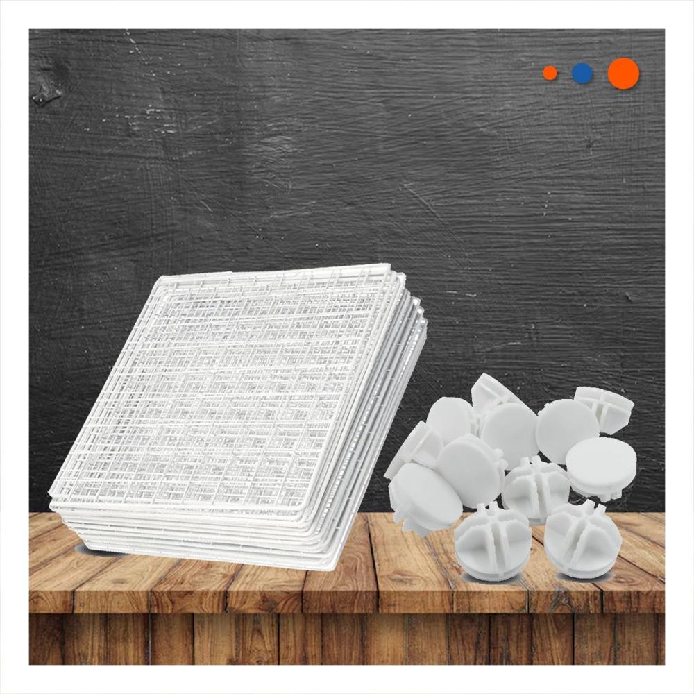 Estructura de Almacenamiento con Rejillas Modulares 16pzs Blanco Y+Post It