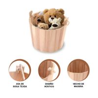 Recipiente de Madera con Agarradera de Cuerda 20x18cm para Arreglos Vivos Y+Ligas Regalo