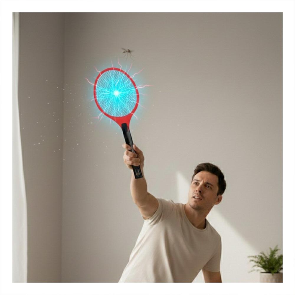 Dispositivo Mosquitera Rojo Mango Negro para Casa y Control de Insectos Voladores Y+Post It