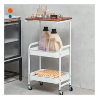 Carrito Estante con Mesa 3 Niveles Estructura Practica con Ruedas Blanco Y+Papel Regalo
