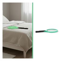 Raqueta Electrica Verde Mango Negro para Hogar y Eliminacion de Insectos Y+Ligas Regalo