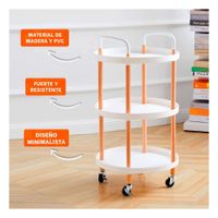Soporte 3 Niveles Circular con Asa Blanco para Uso en Casa Y+Ligas Regalo
