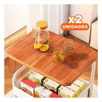 Pack2 Soporte Carrito con Mesa 3 Niveles Estilo Compacto con Ruedas Blanco Y+Regalo Sticker