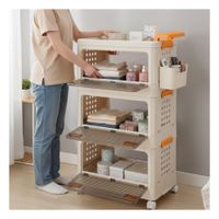 Organizador con Cajones Cerrado 3 Niveles Beige Asa Naranja para Casa Y+Papel Regalo