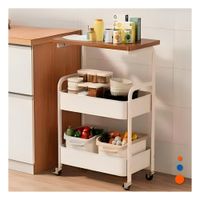 Carrito Estante con Mesa 3 Niveles Estilo Compacto con Ruedas Blanco Y+Regalo Sticker